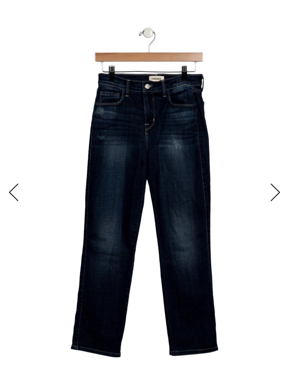 L'AGENCE Dark Blue Straight Leg Jeans